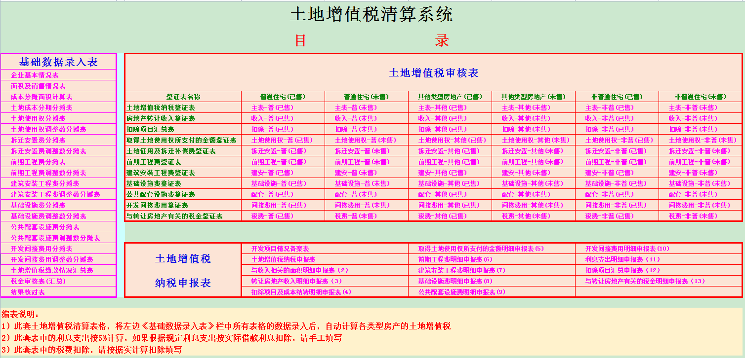 房地产会计收好！2022全自动土地增值税清算系统，自动计算申报表 第1张