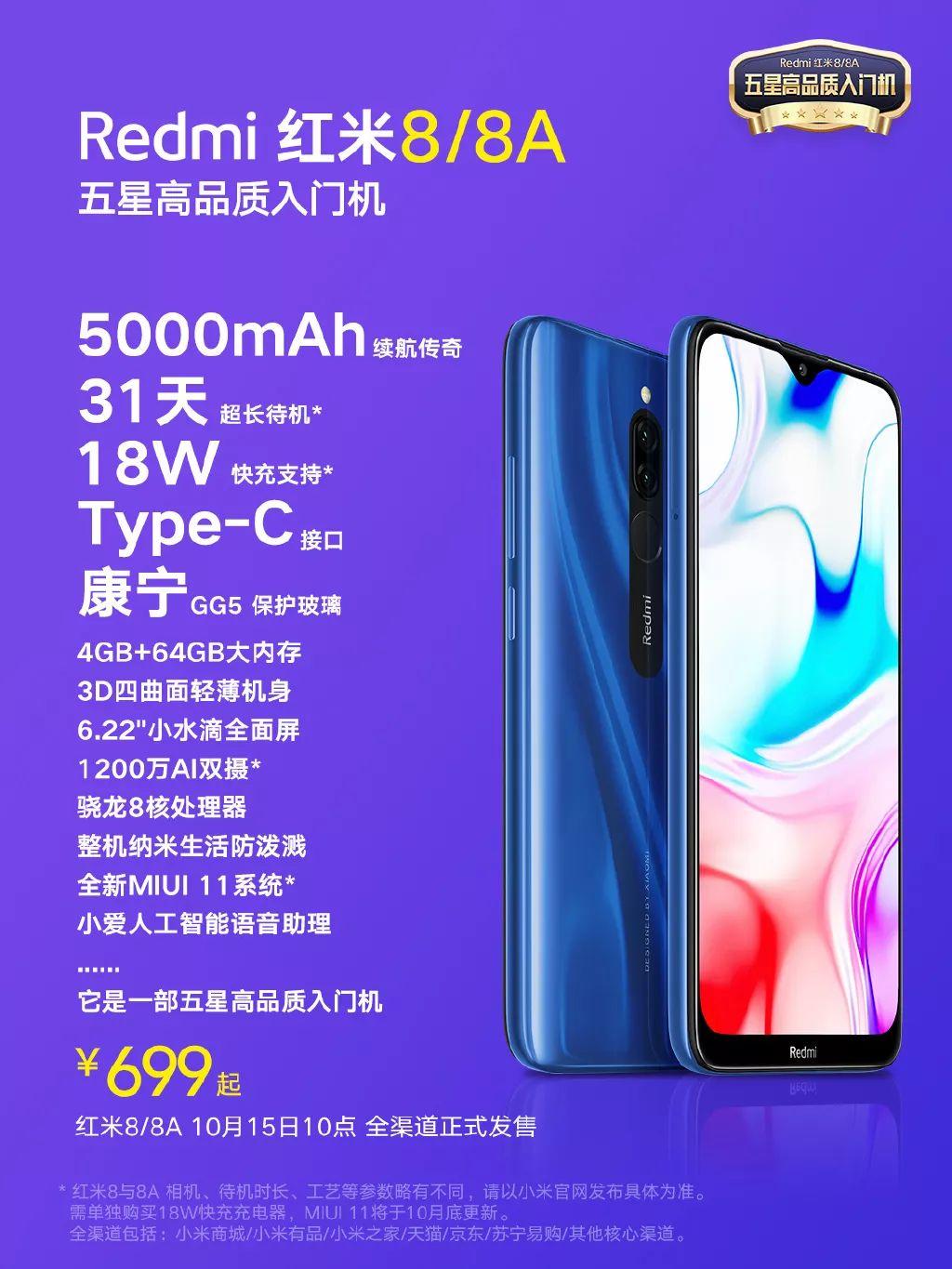 红米8a是什么配置的（红米Redmi 8A配置介绍） 第1张