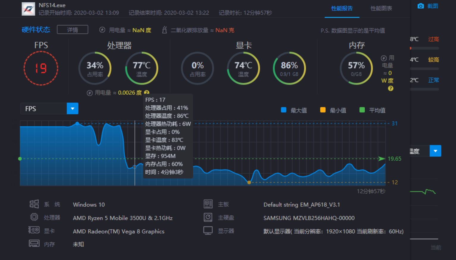 AMD Ryzen5 3500U小测：笔记本玩大型游戏还有些吃力！ 第19张