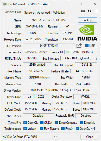 索泰RTX3050显卡首发评测：1080P下的神卡，2K60帧勉强能战 第5张