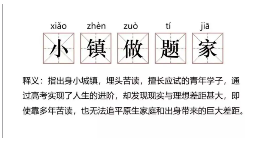 小镇做题家是什么意思？指高分低能，缺乏眼界的底层群众 第5张