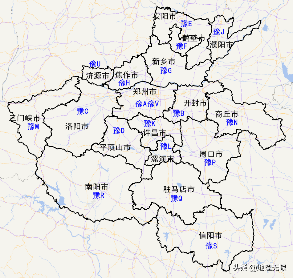 河南省车牌号首字母分布地图 第3张