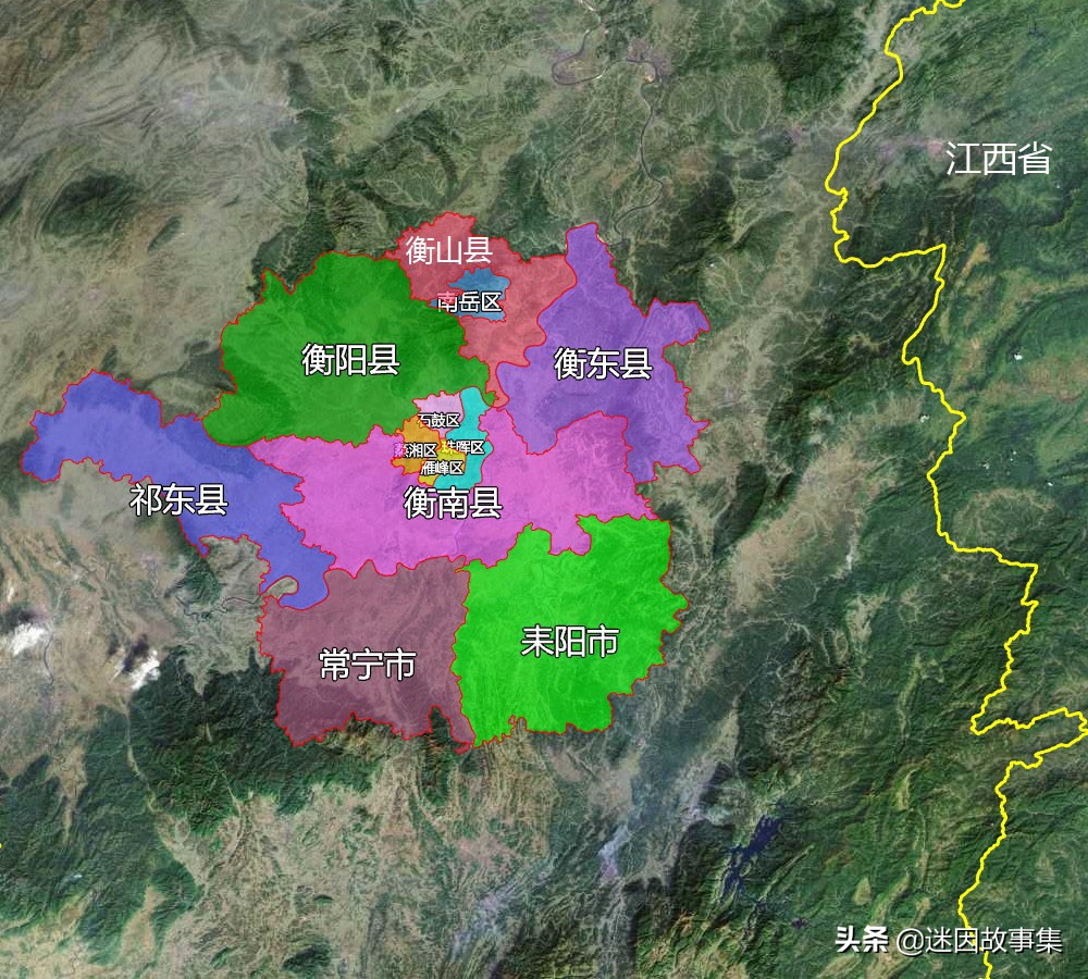 14张地形图，快速了解湖南省衡阳市的12个市辖区县市 第3张