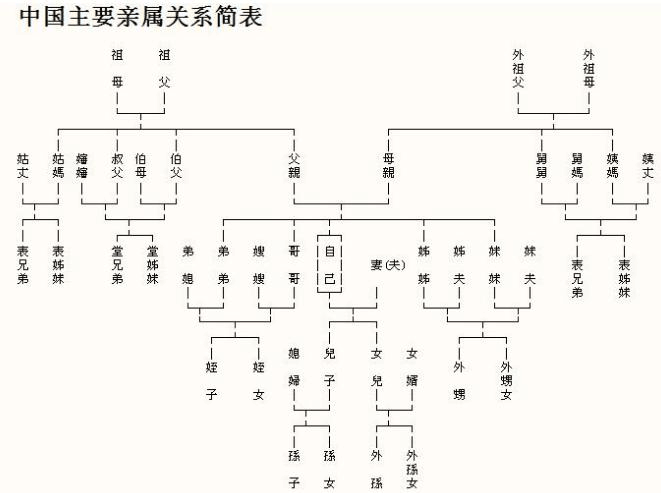 亲戚关系表大全（详细中国亲戚关系图表） 第9张